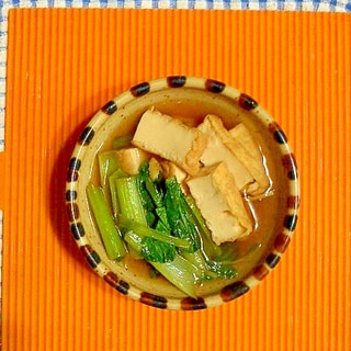 小松菜と厚揚げの生姜煮♪
